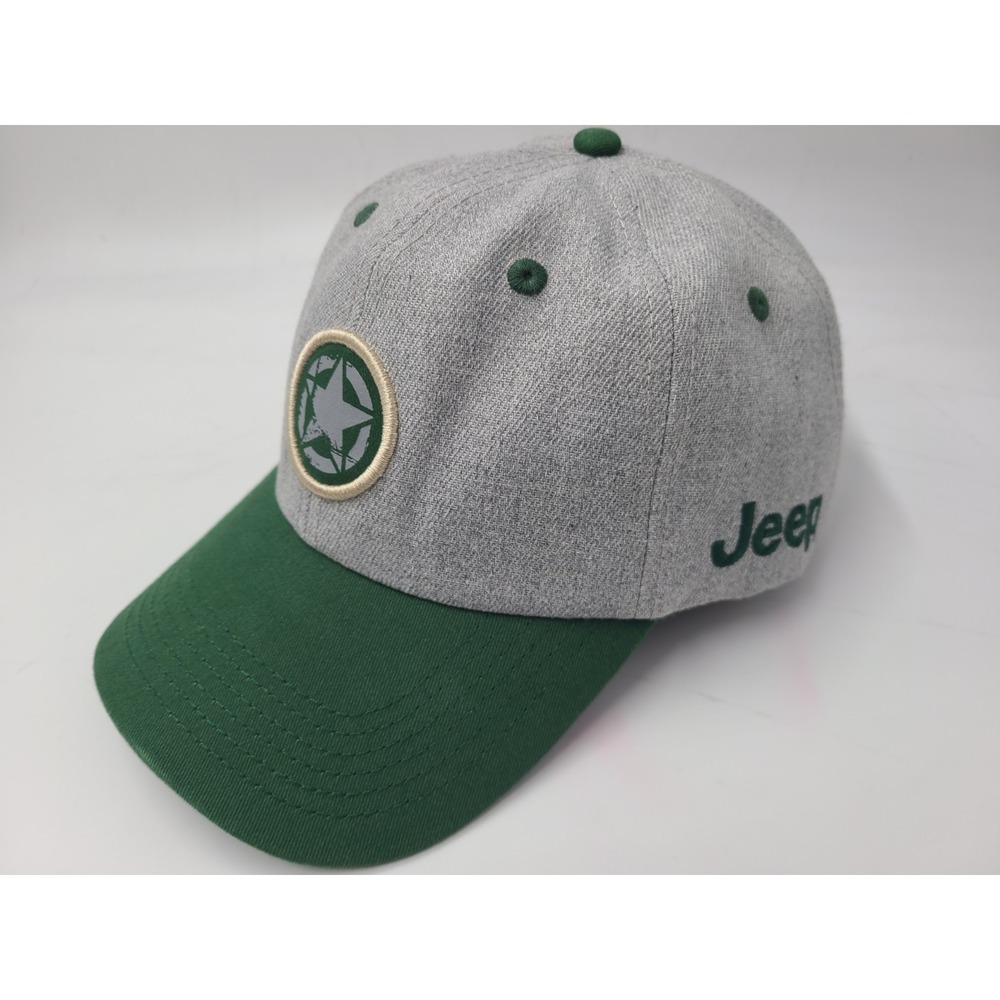 Jeep Star Logo Adjustable (Seems L-XL) Hat Cap Cotton Outdoors Men Gray Green